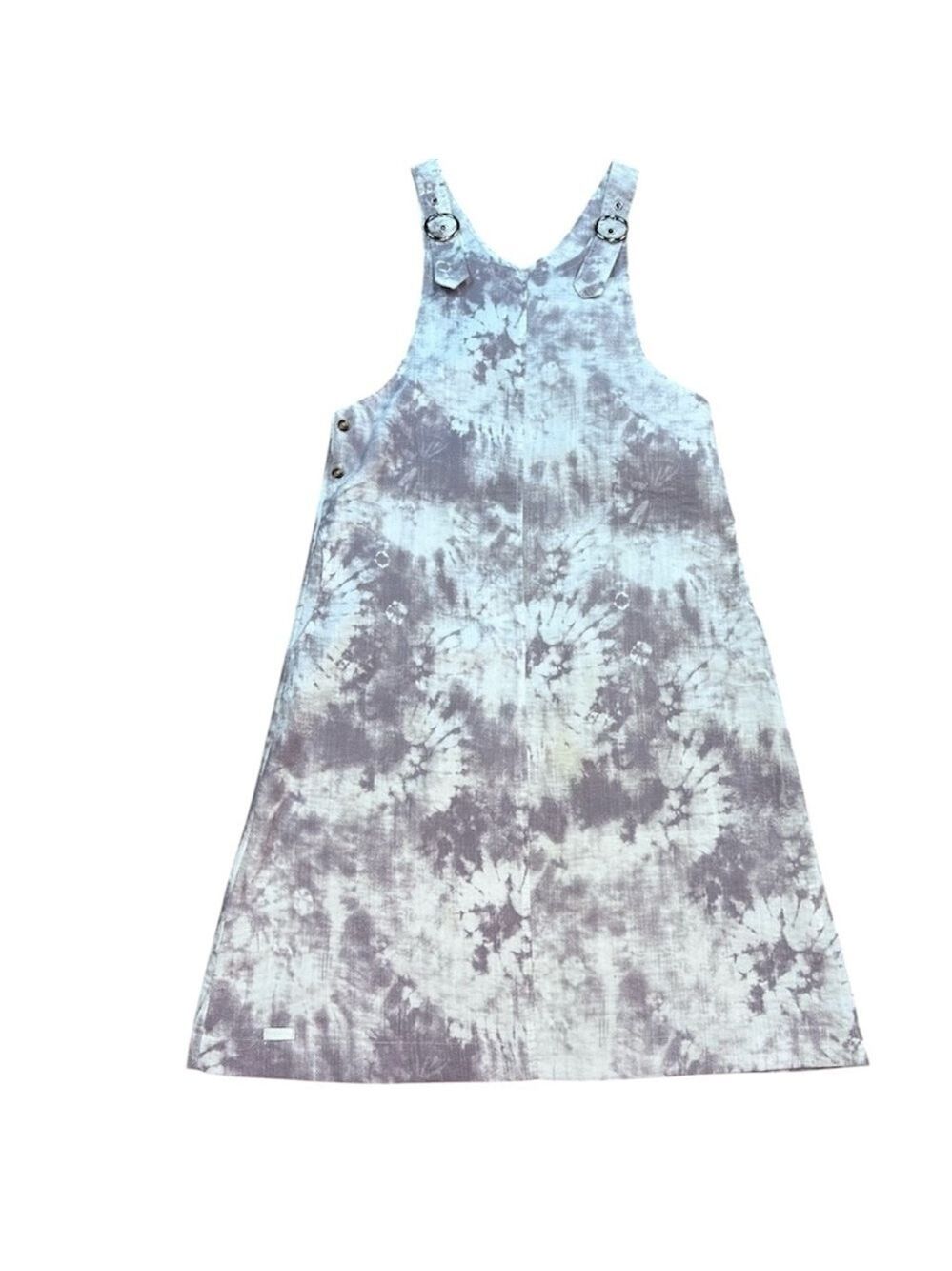 GIRLS cotton Tie Dye Romper Dress w/pockets& buttons on side 14Y COTTON TIE-DYE